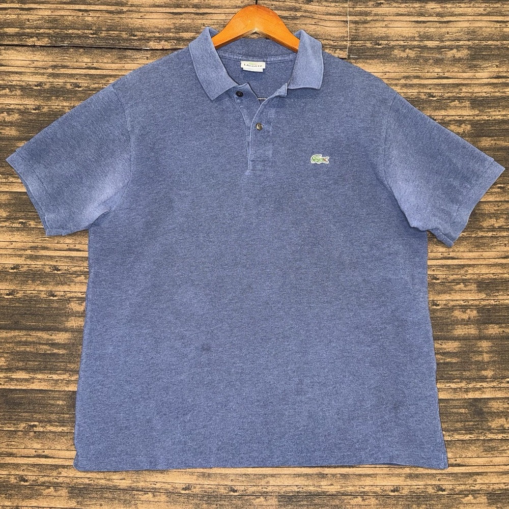 Vintage Lacoste Polo Shirt Made in Peru Size 6 XL Blue Preppy 90s Y2K
